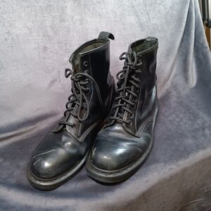 Dr. Martens Black Combat Boots Well Loved And Worn.  See Pics